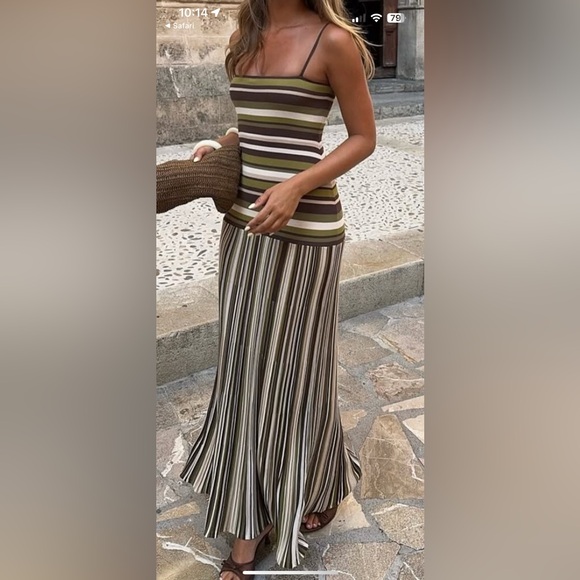 Faithfull the Brand Dresses & Skirts - ISO Essenia Knit Dress Espresso Pine Stripe - Faithfull the Brand